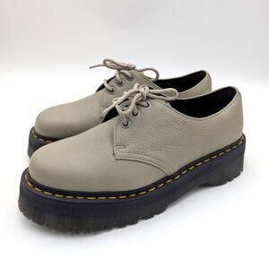 Dr. Martens 1461 Quad Platform Derby Shoes Unisex Vintage Taupe Size USW12/M11